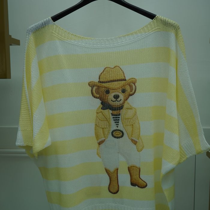 camisola urso listras amarelo