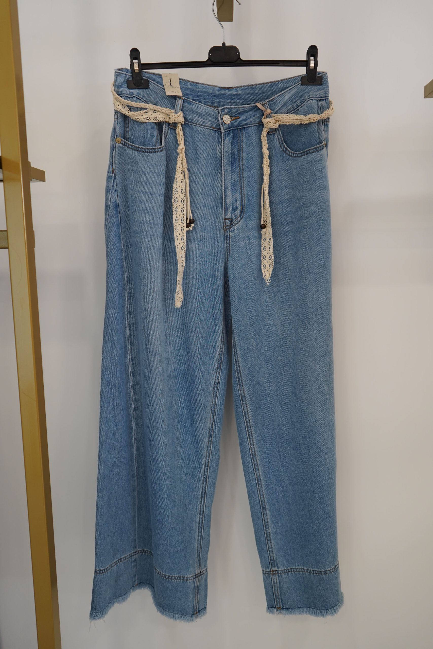 calça de ganga trança