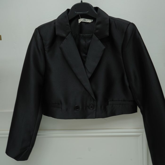 blazer curto cetim
