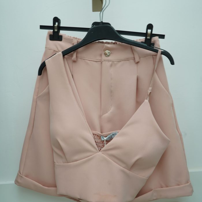 conjunto rosa top calcao