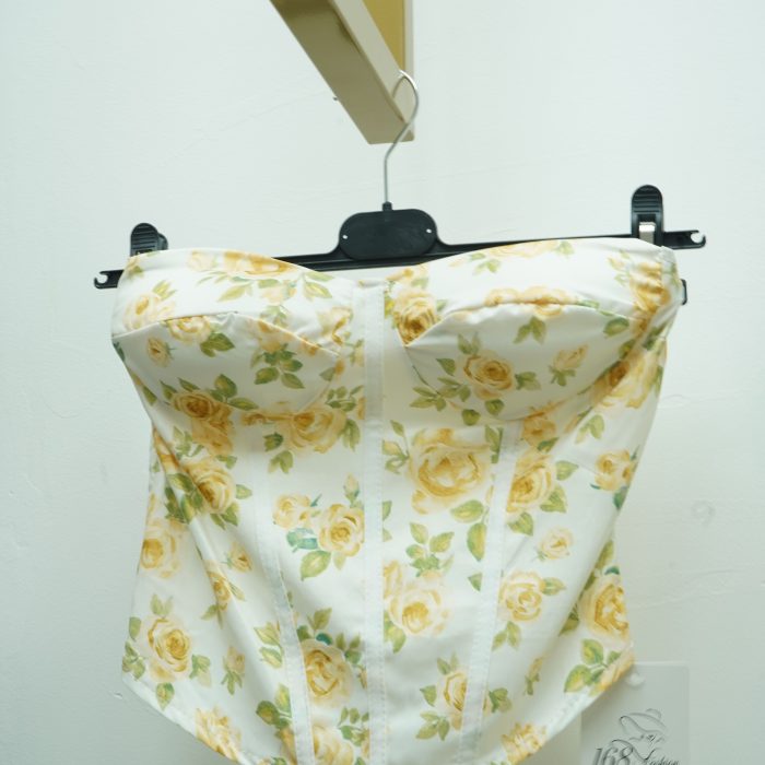 croptop florido amarelo