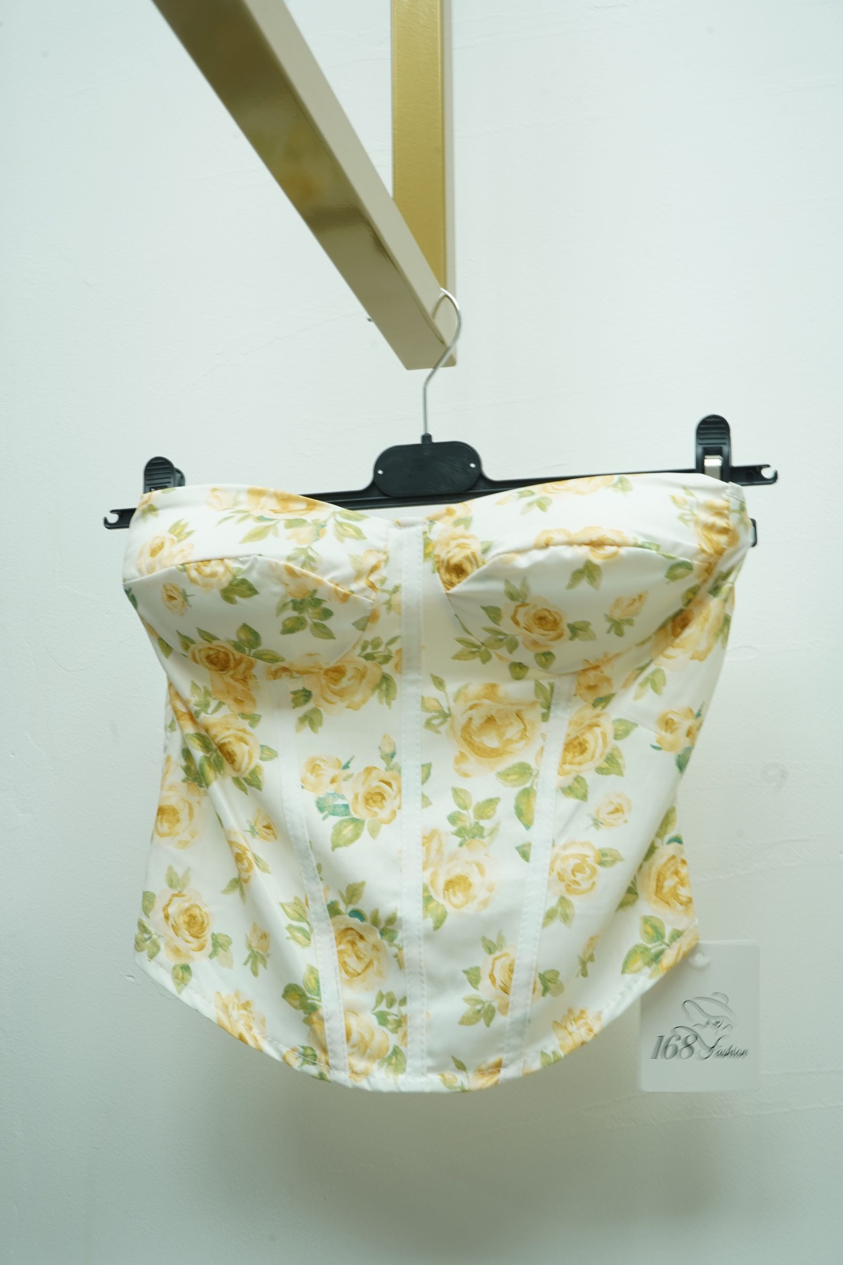 croptop florido amarelo