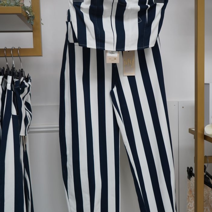 conjunto riscas top calça marinho