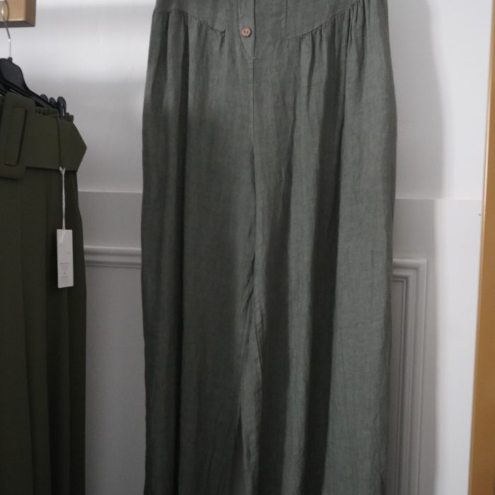 calça linho verde