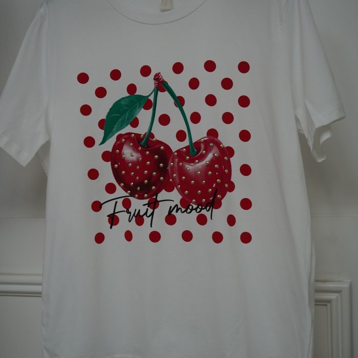 t.shirt cerejas brilho