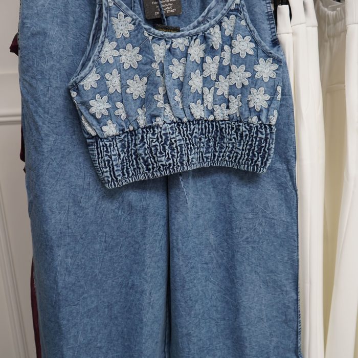 conjunto ganga top bordado