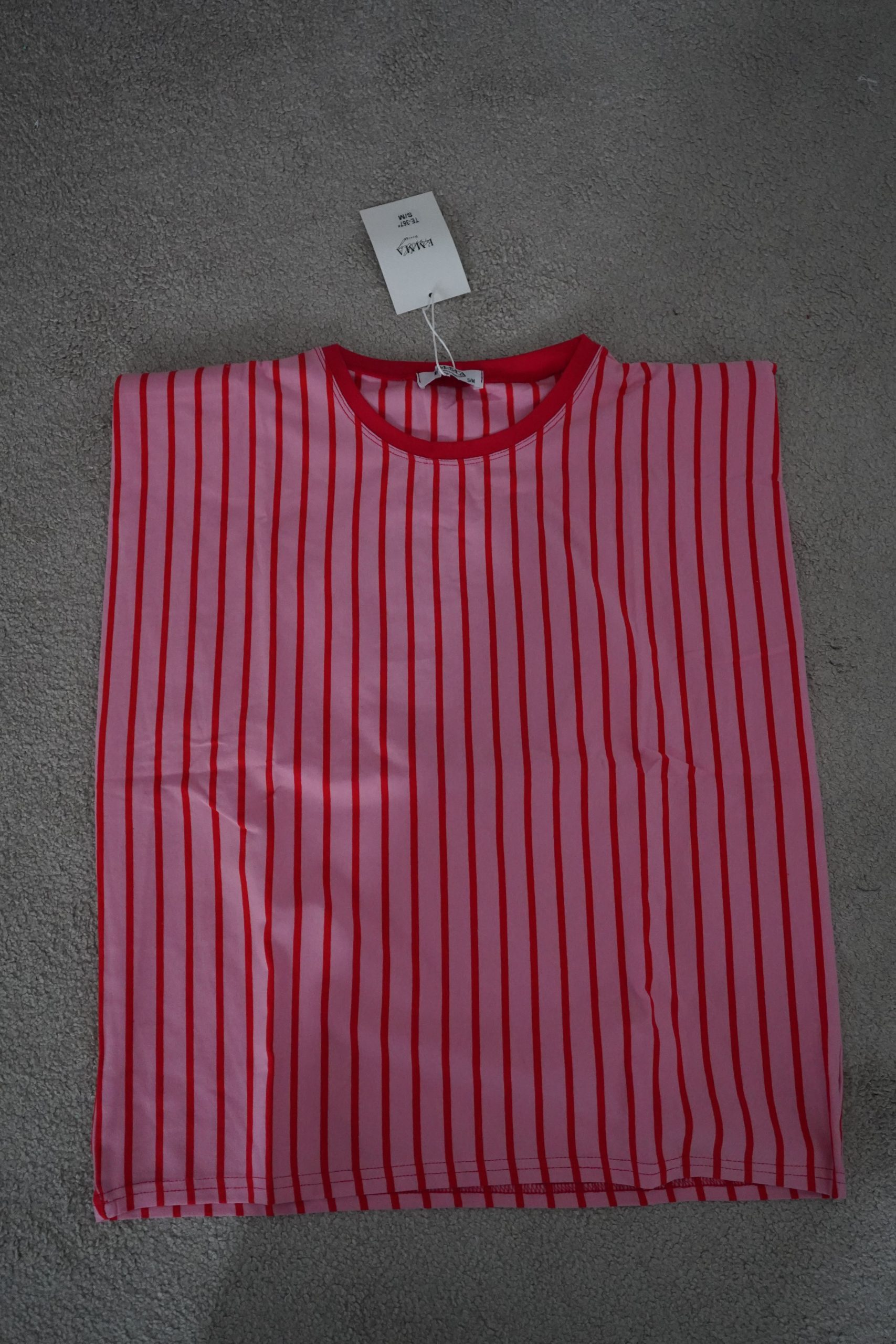 caviada riscas rosa/vermelho