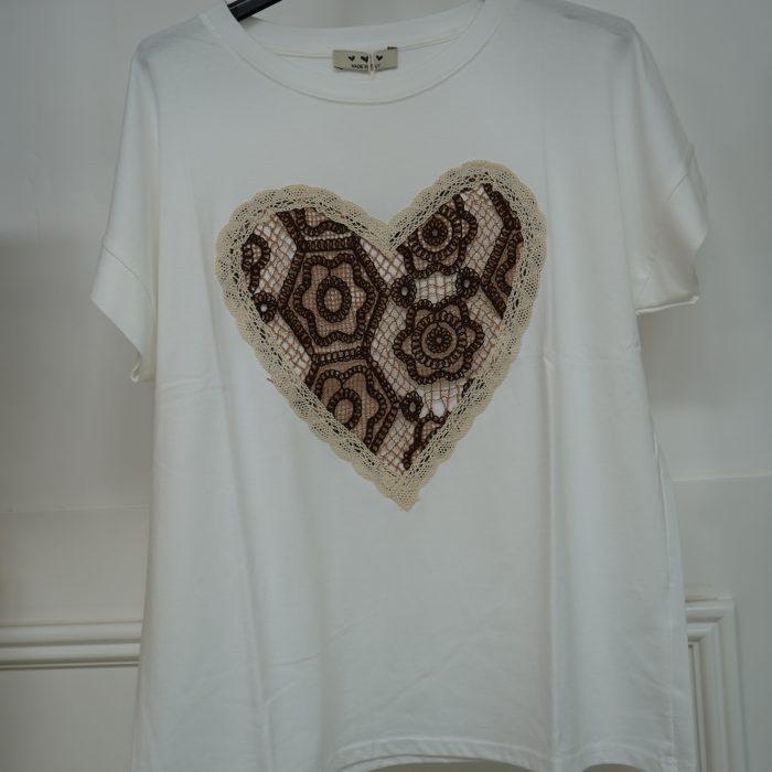 t.shirt coracao croche
