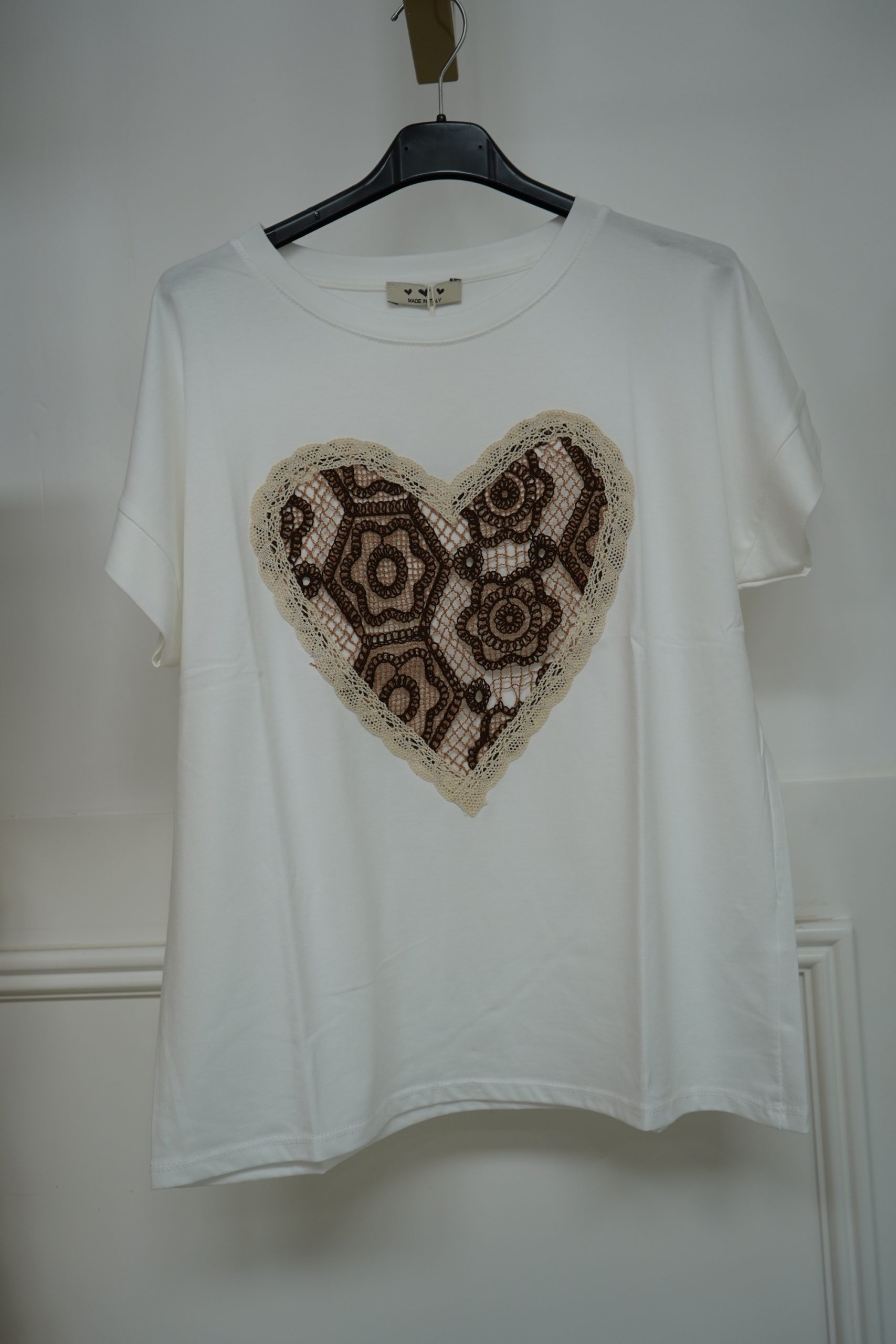 t.shirt coracao croche