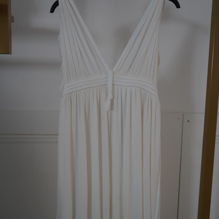 vestido branco trançado