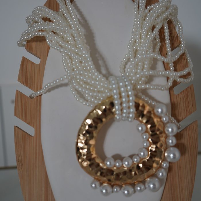 conjunto colar + brincos perolas