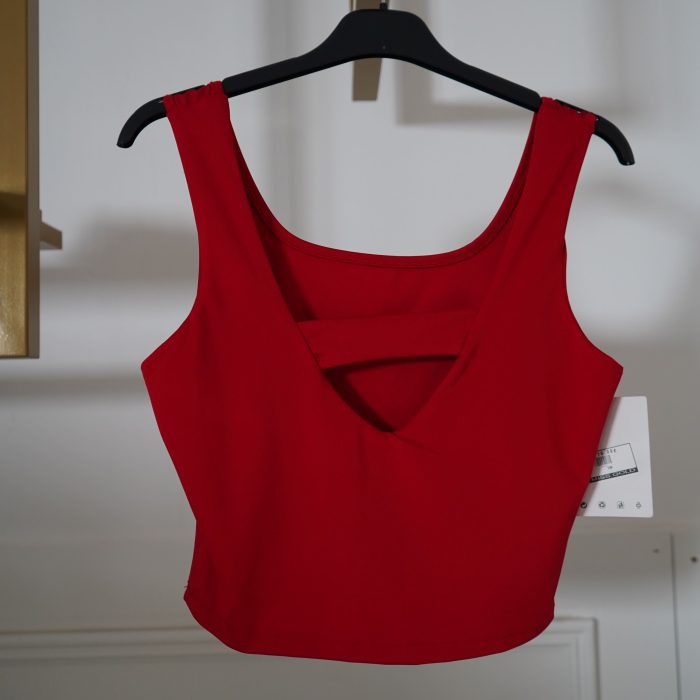 top vermelho licra