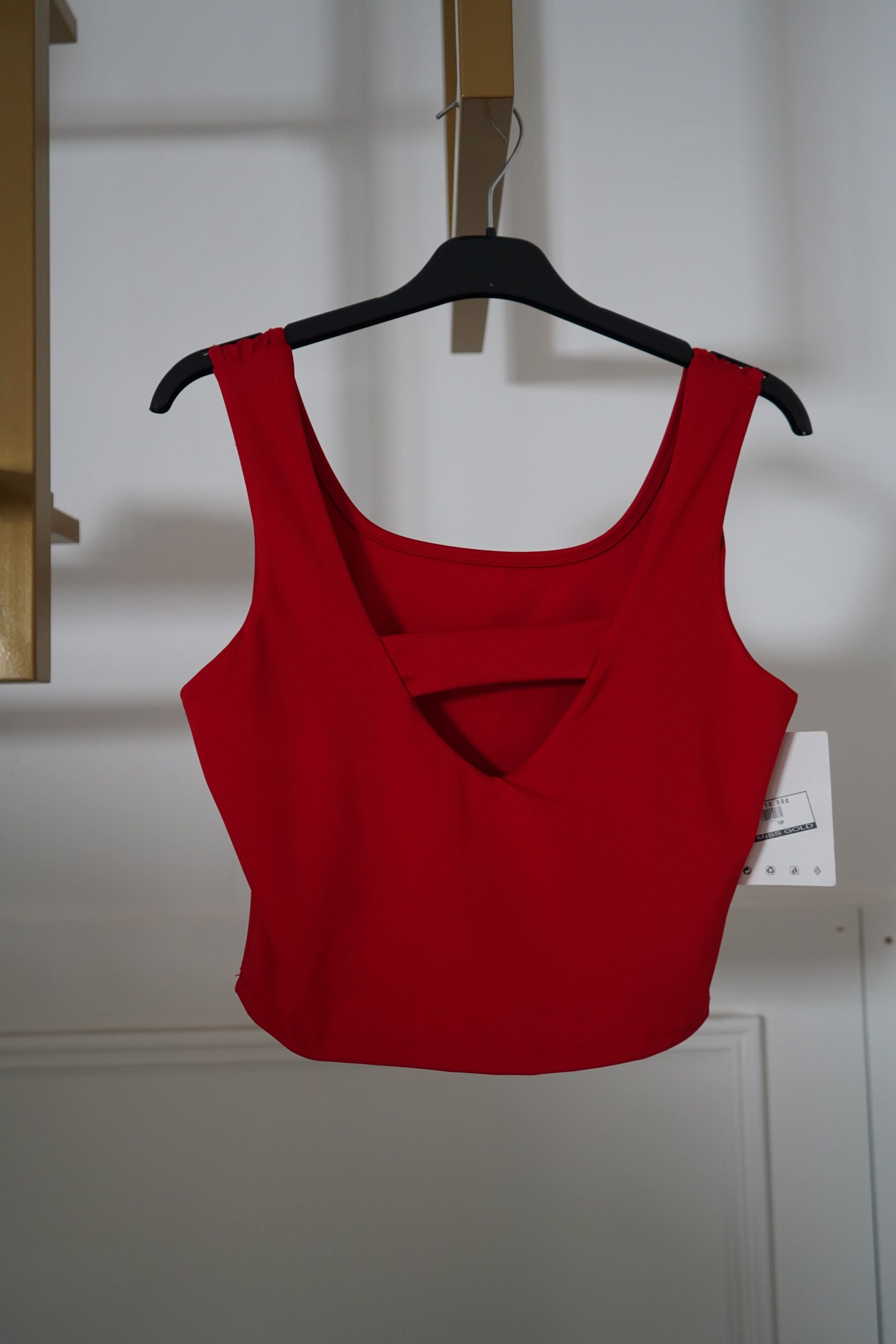 top vermelho licra