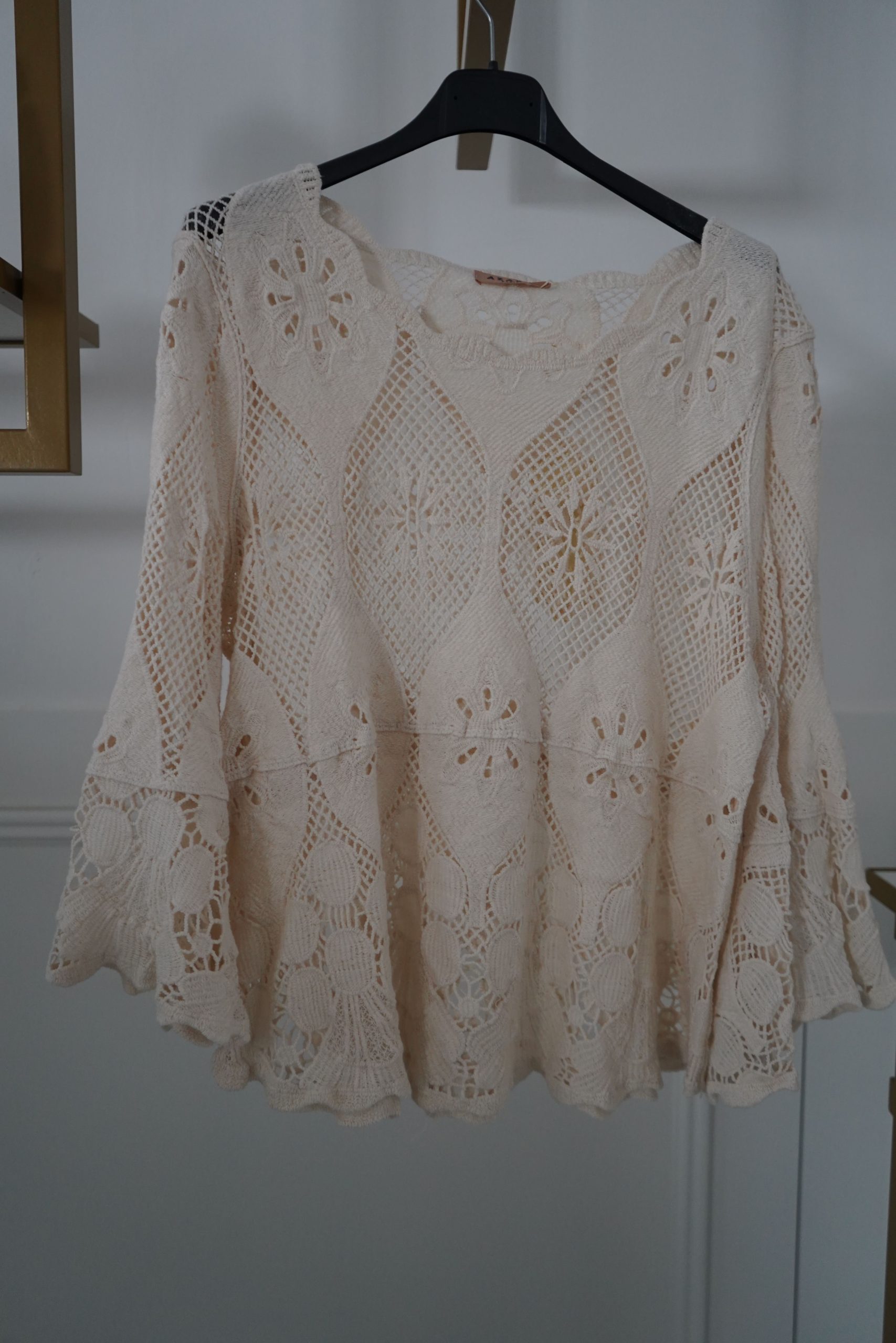camisa renda c manga