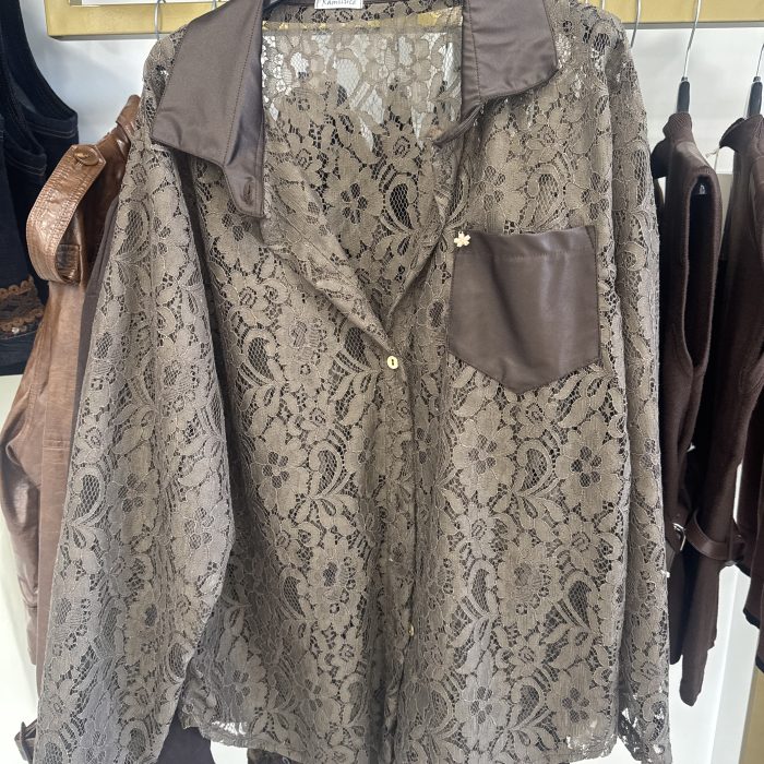 CAMISA RENDA MISS GOLD - CASTANHO