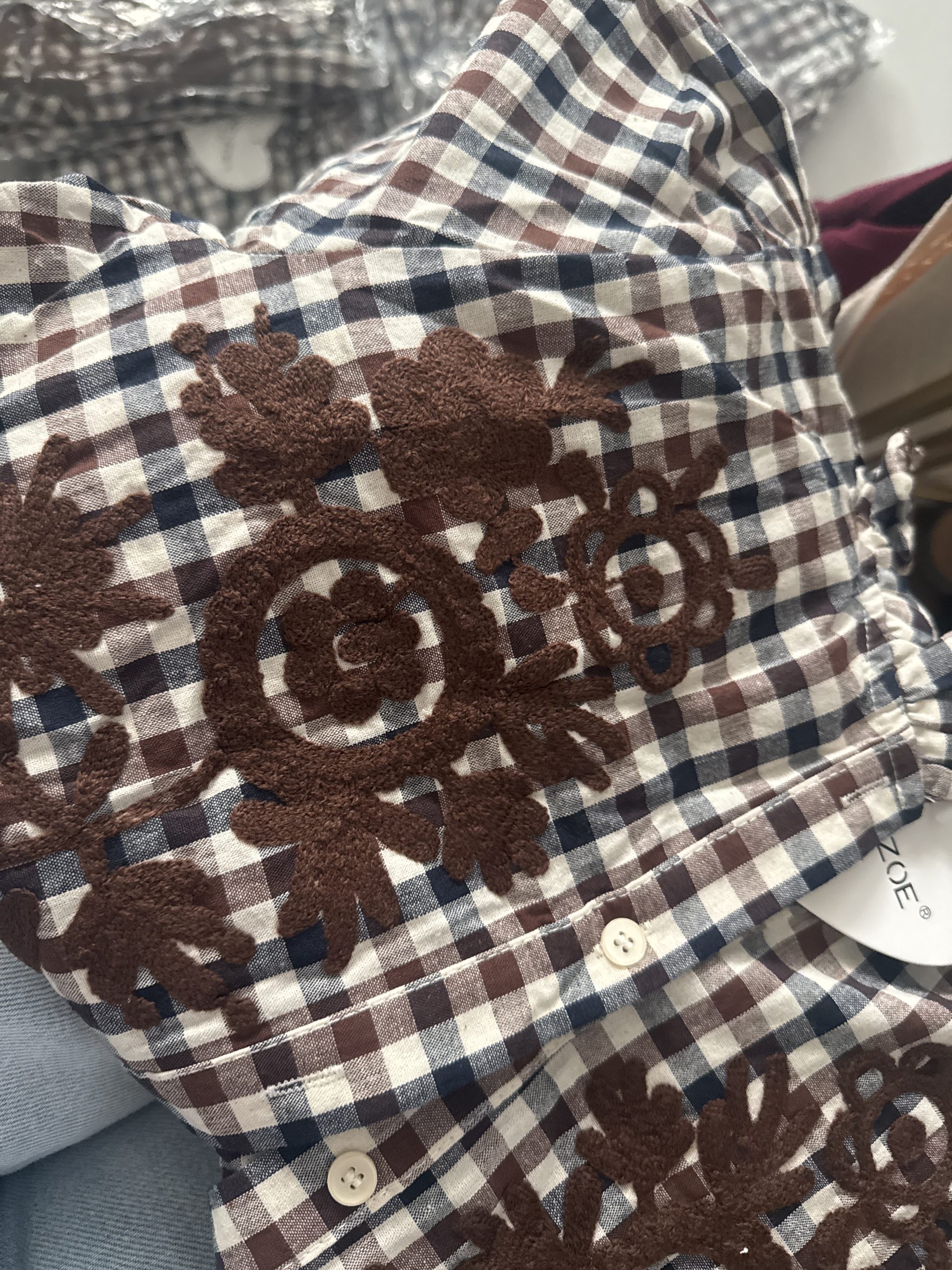 CAMISA XADREZ COM BORADO CASTANHO
